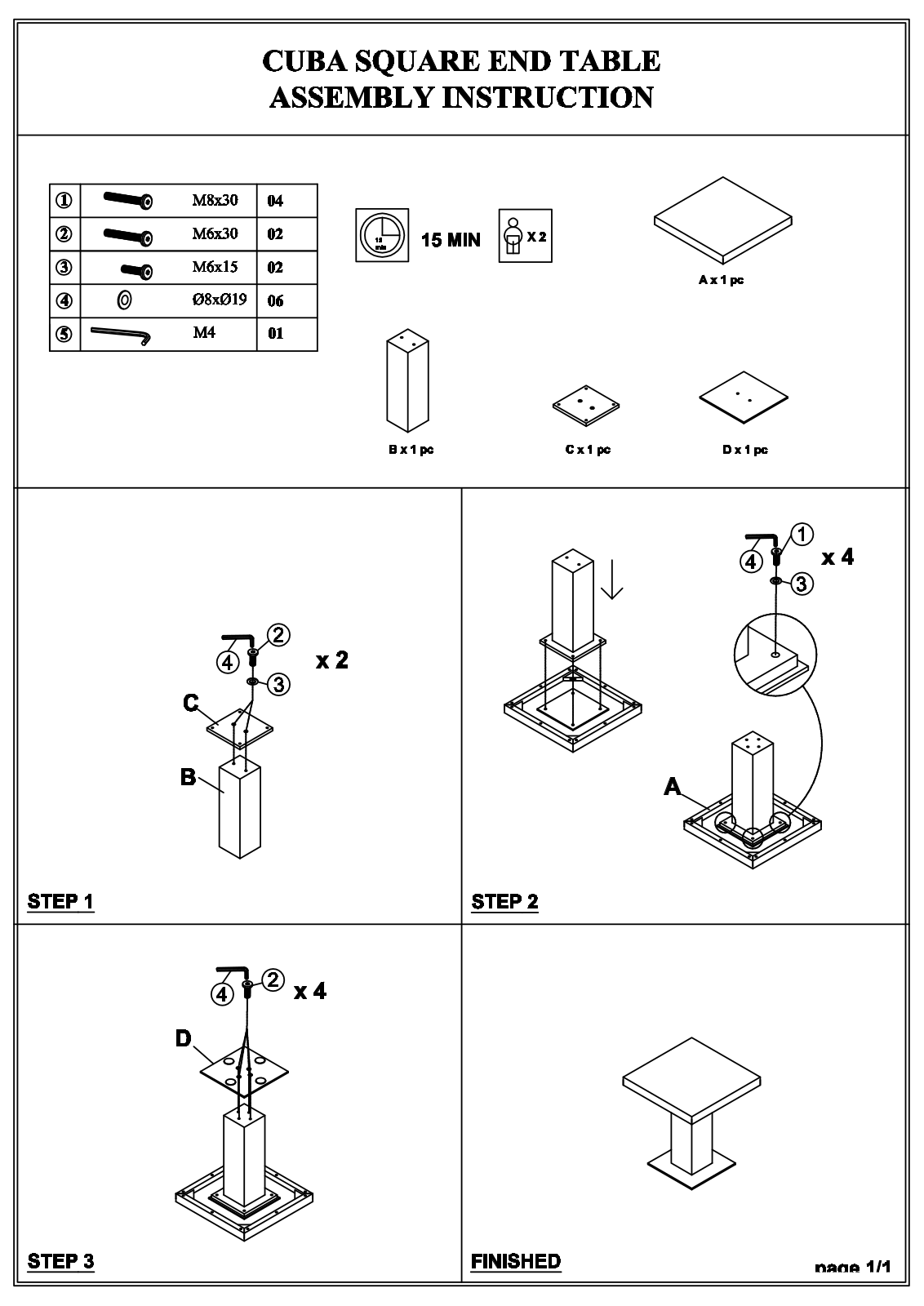 Essentials for Living 4603SLAGRYESP Assembly Guide