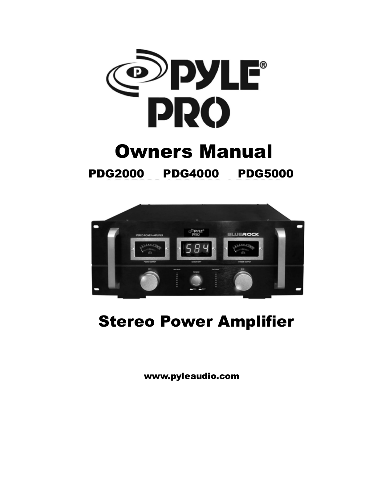 PYLE Audio PDG5000, PDG2000, PDG4000 User Manual