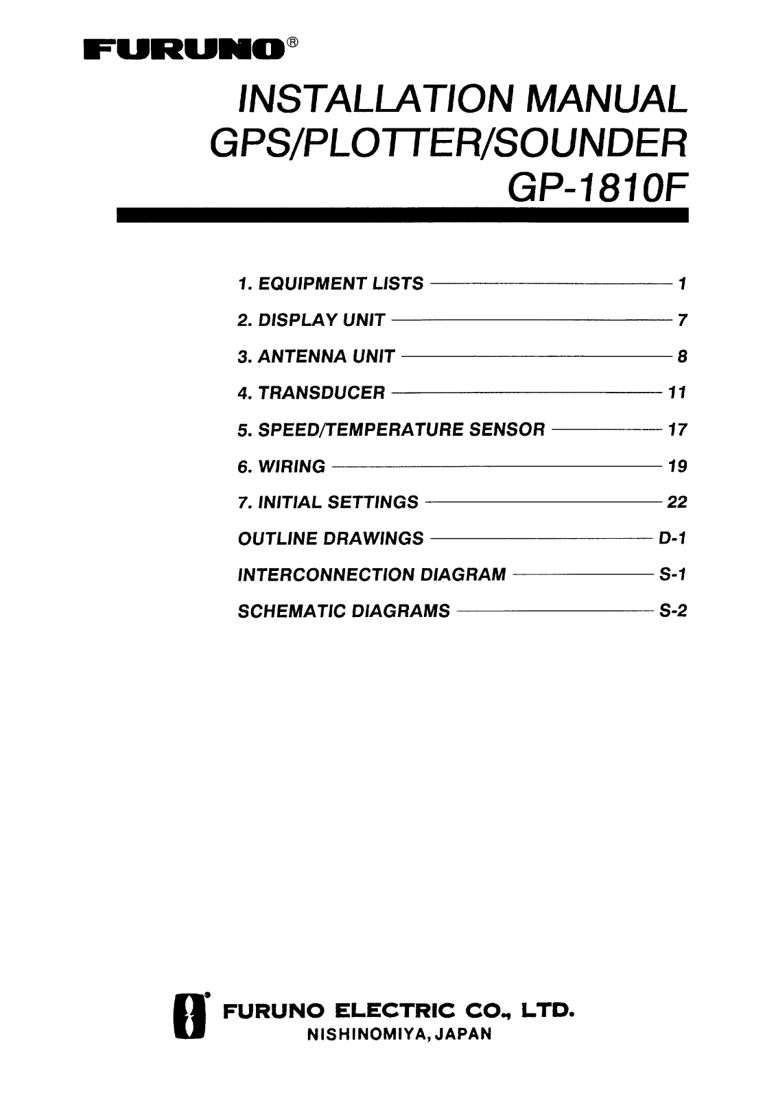 Furuno GP-1810F User Manual