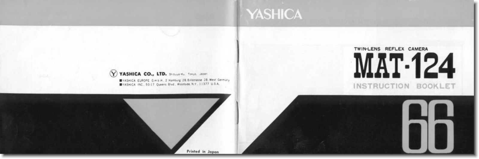 Yashica MAT 124 Instruction Booklet