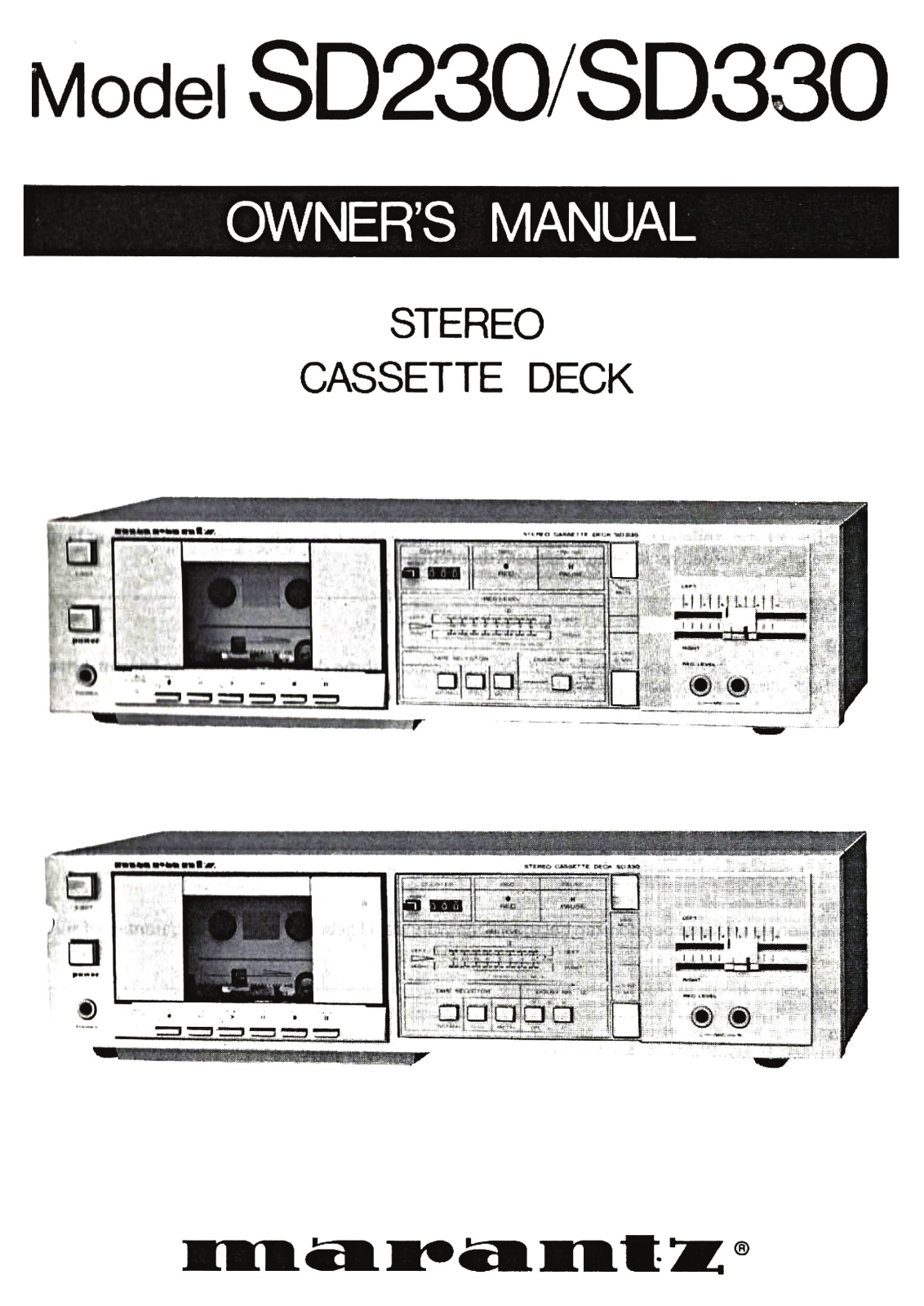 Marantz SD-230 Owners Manual