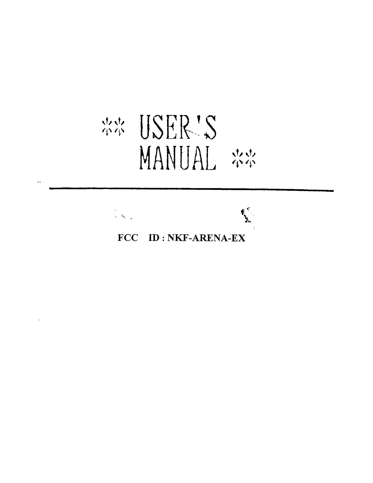 Maxtronic Co ARENA EX User Manual