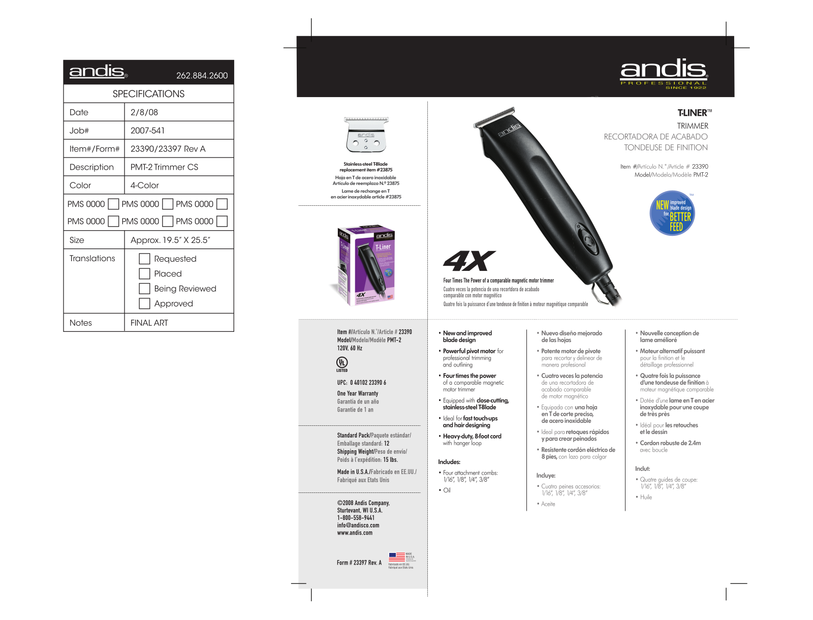 Andis Company PMT-2 User Manual