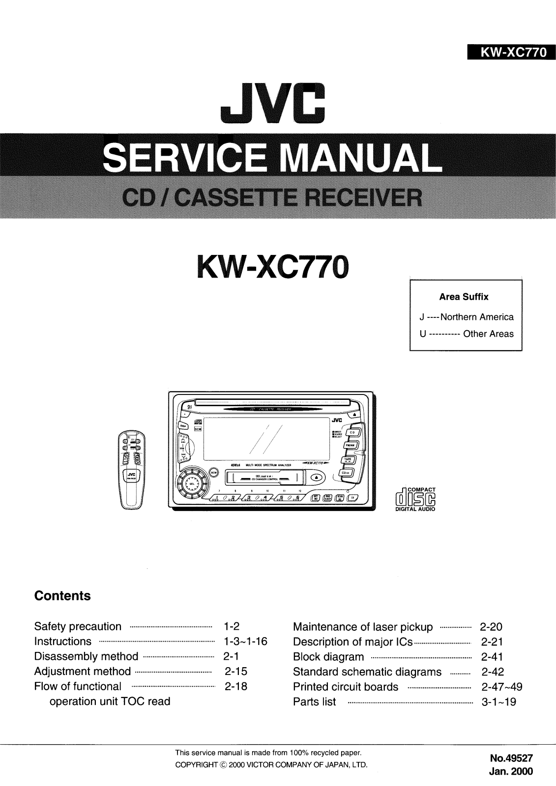 JVC KWXC-770 Service manual