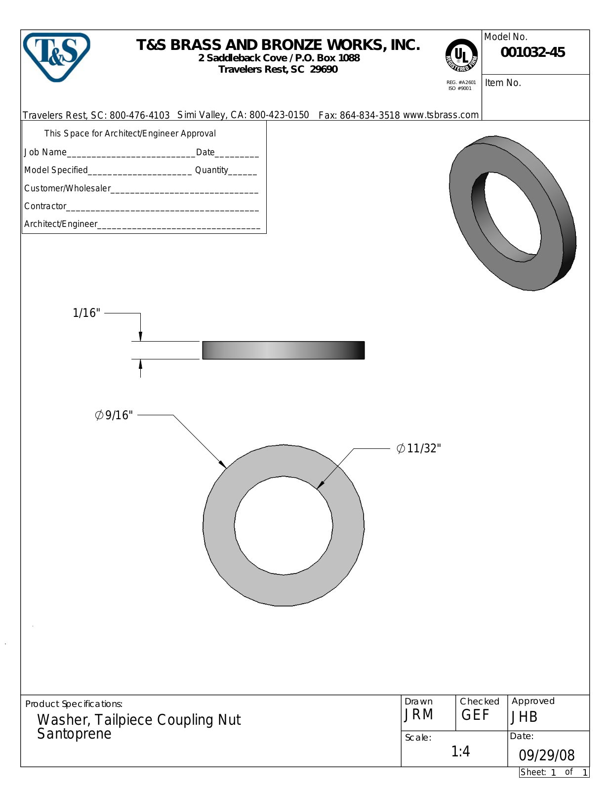 T&S Brass 001032-45 User Manual