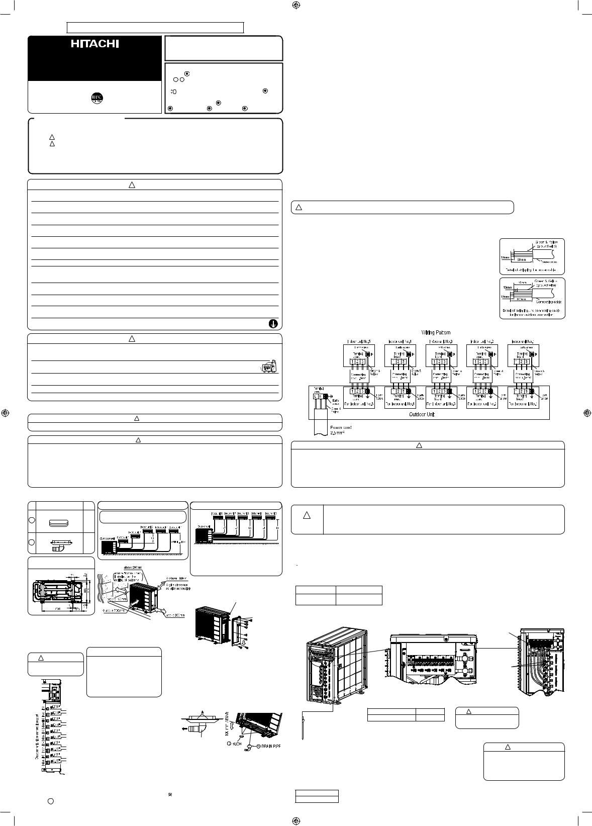 Hitachi RAM-90NP5B Installation manual