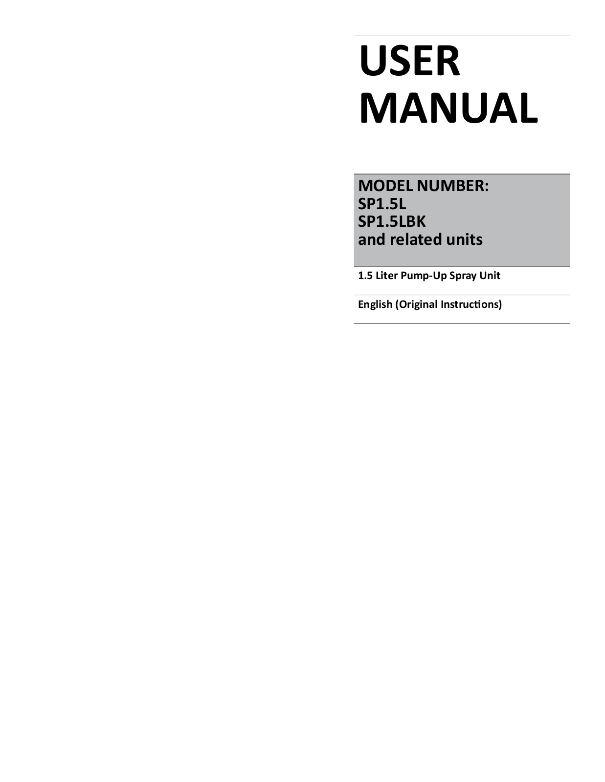 FoamIt SP1.5L, SP1.5LBK User Manual - ManualMachine.com