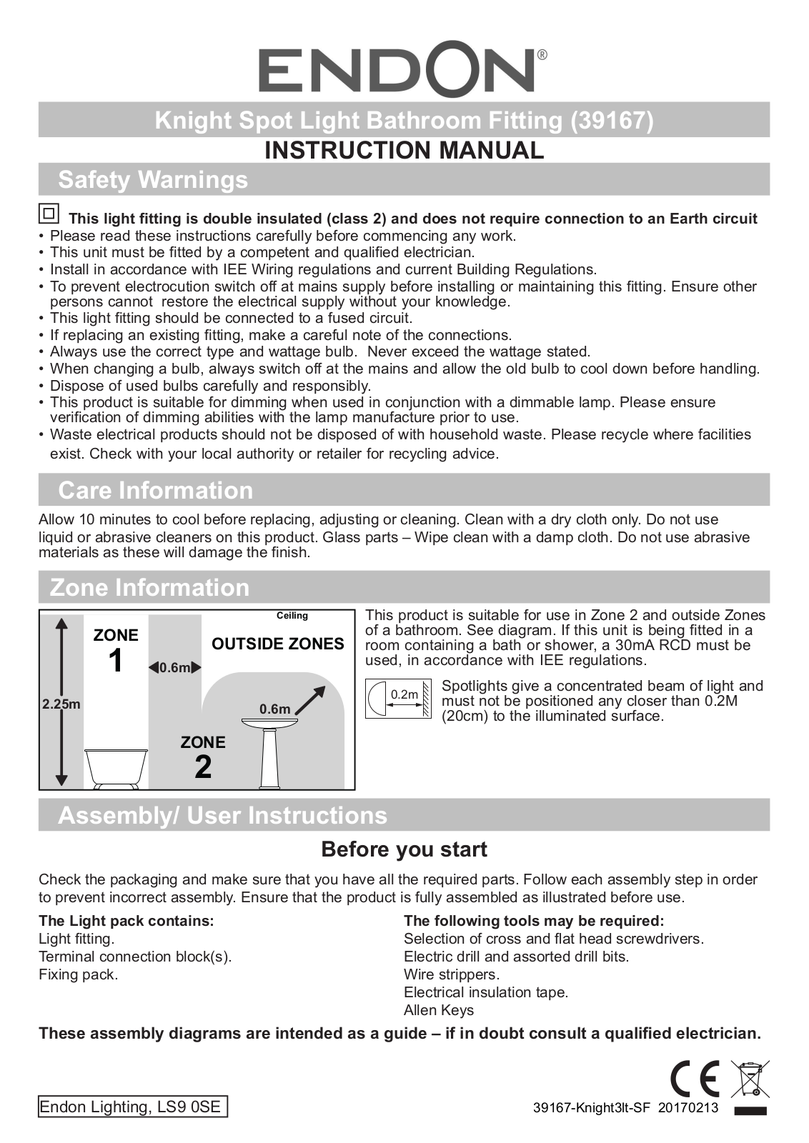Endon Lighting 39167 Installation Instructions - ManualMachine.com
