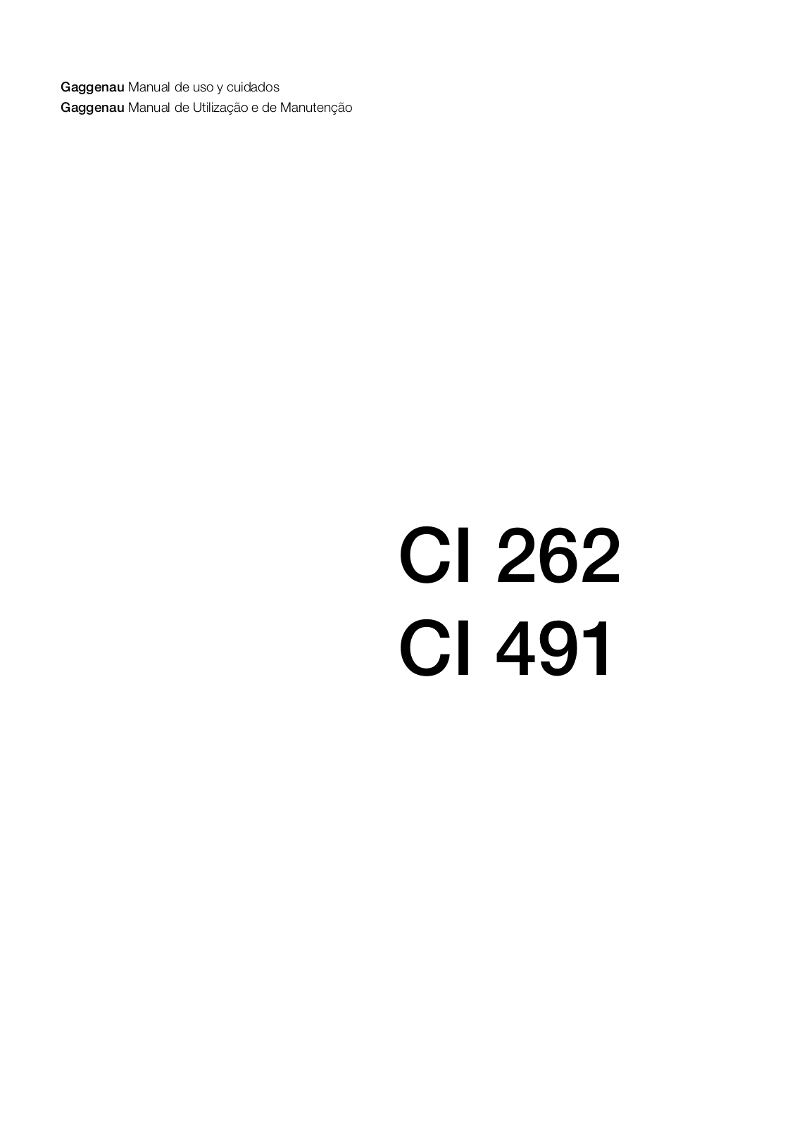 Gaggenau CI 491-112 User Manual