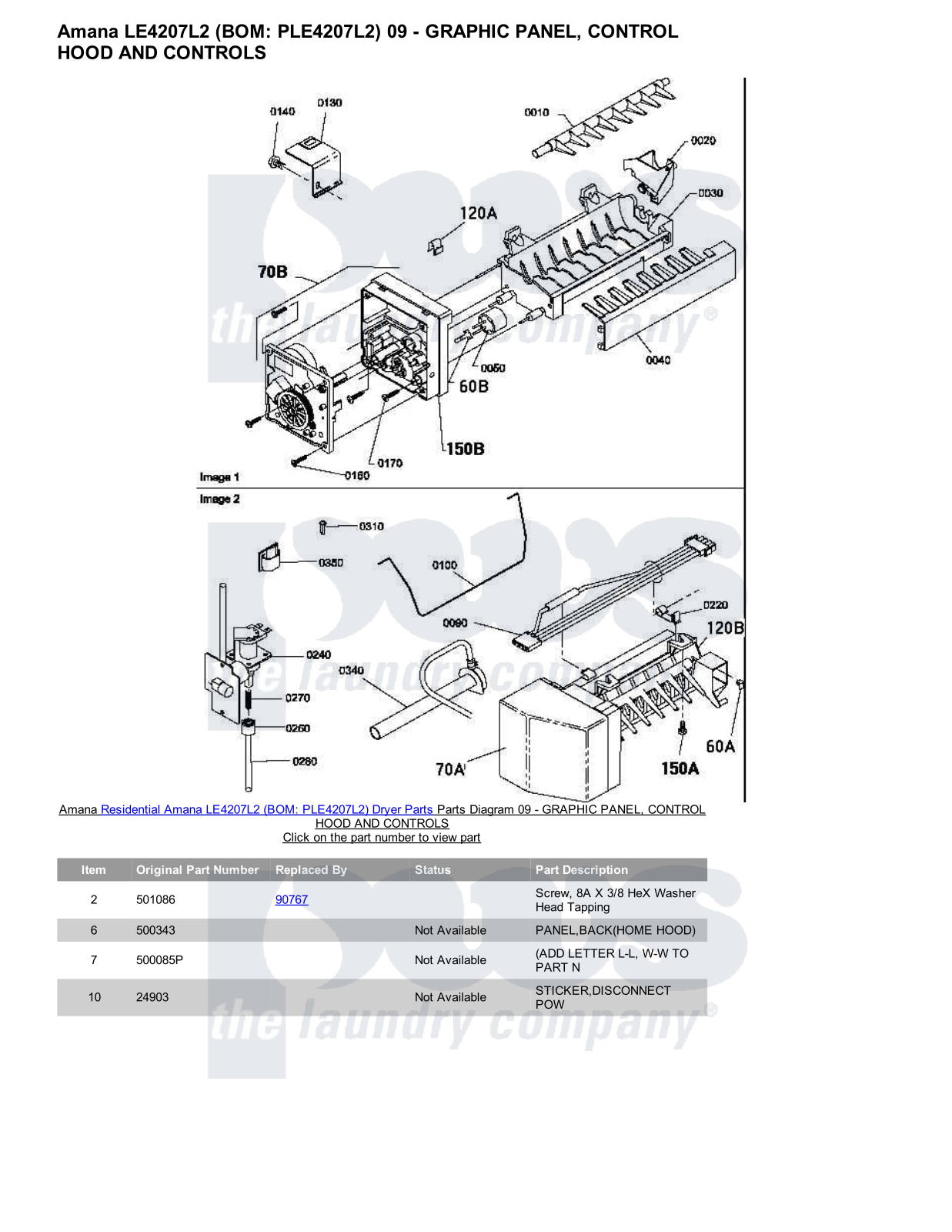 Amana LE4207L2 Parts Diagram