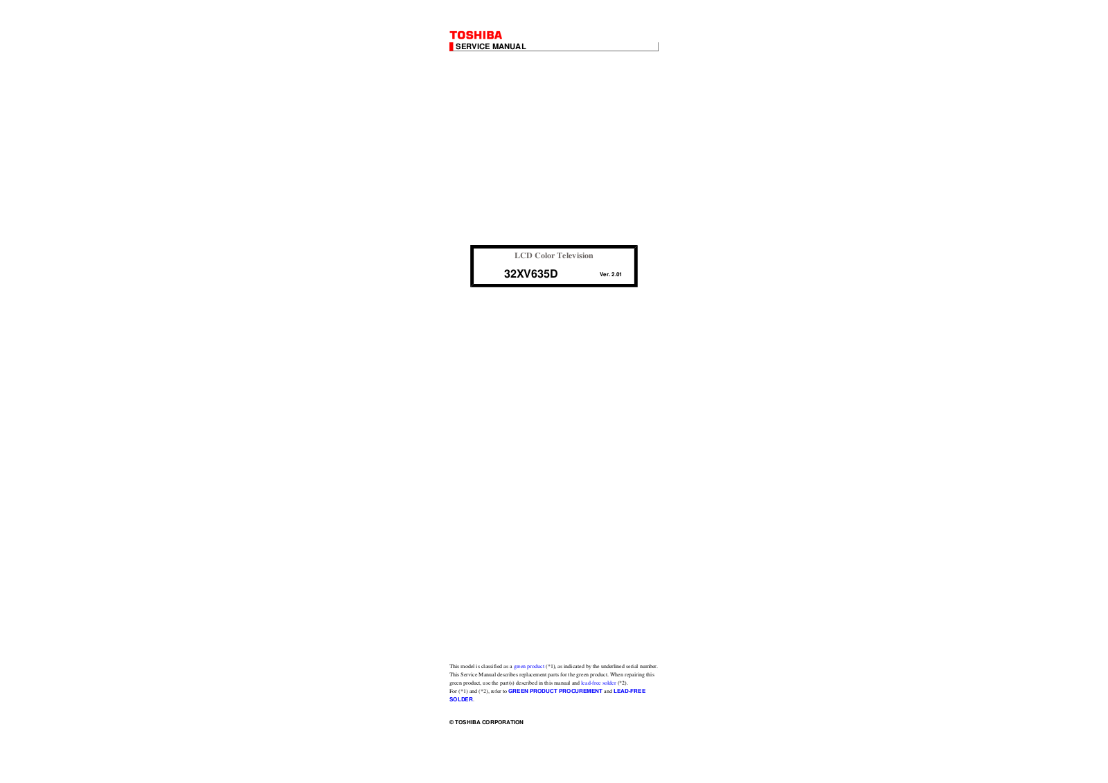 Toshiba 32XV635D Schematic