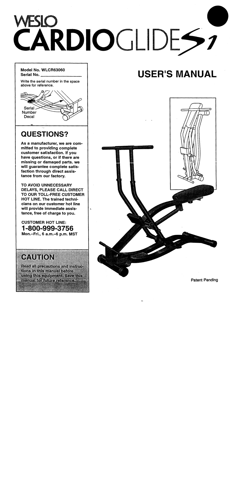 Weslo WLCR63060 Owner's Manual