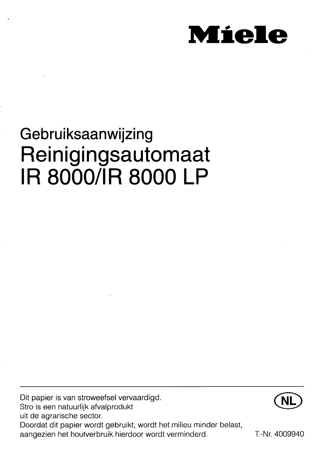 Miele IR 8000, IR 8000 LP User manual
