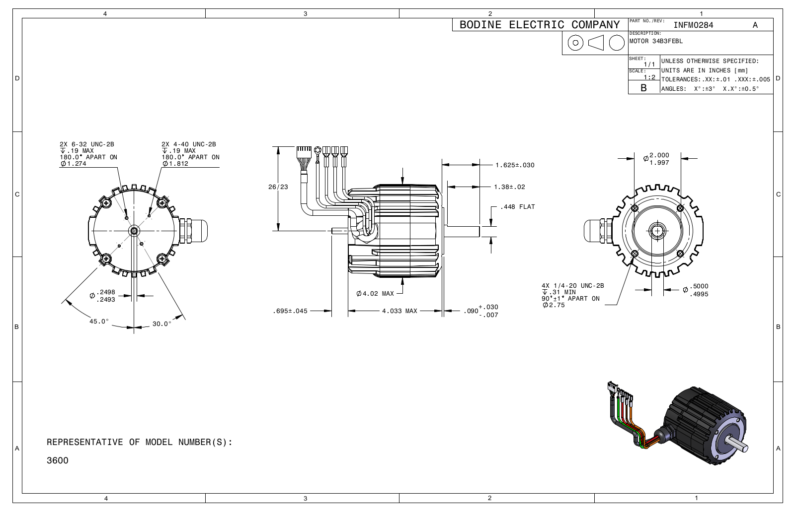 Bodine 3600 Reference Drawing