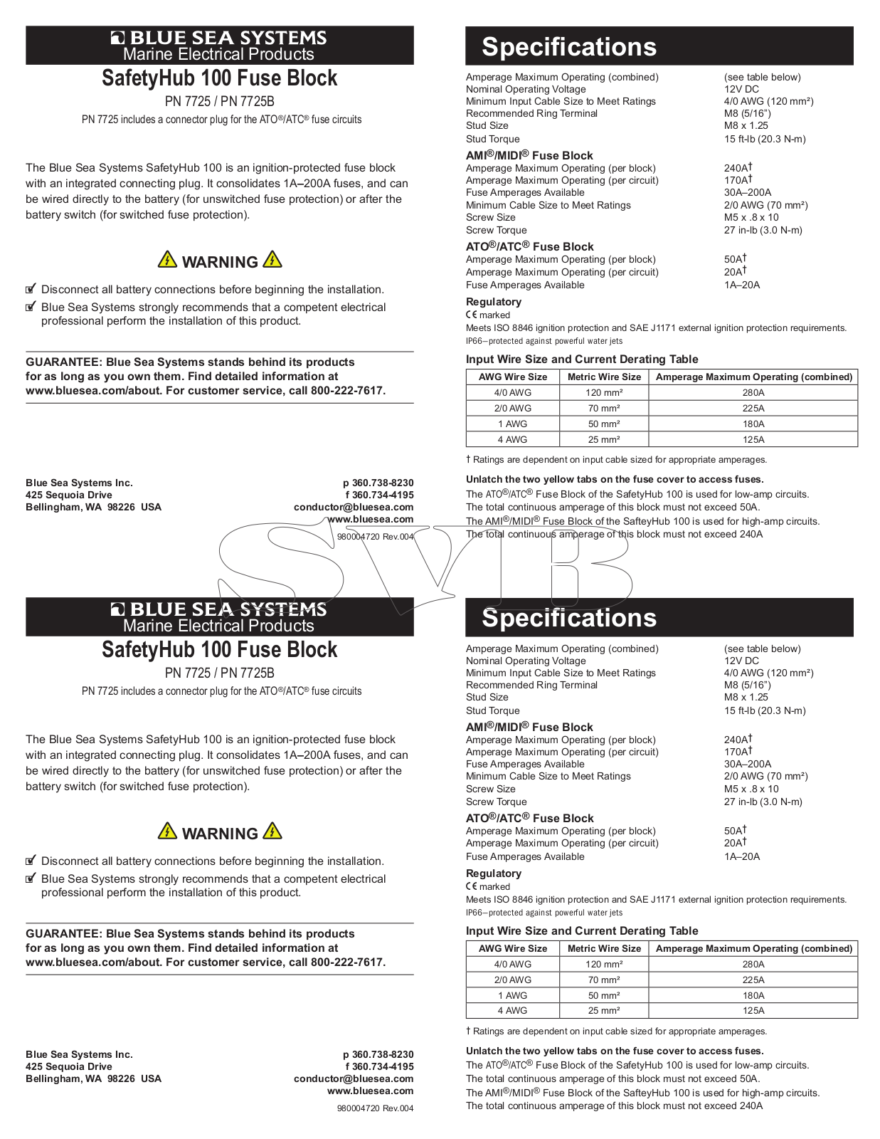 BLUE SEA SafetyHub 100 User guide - ManualMachine.com