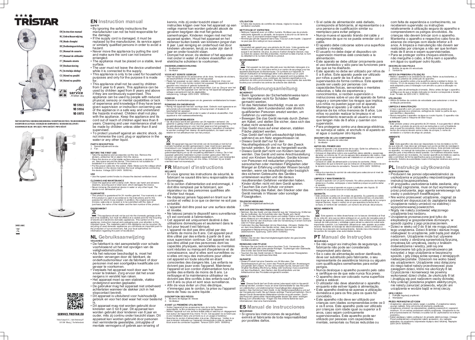 Tristar VE-5936 Operating Instructions