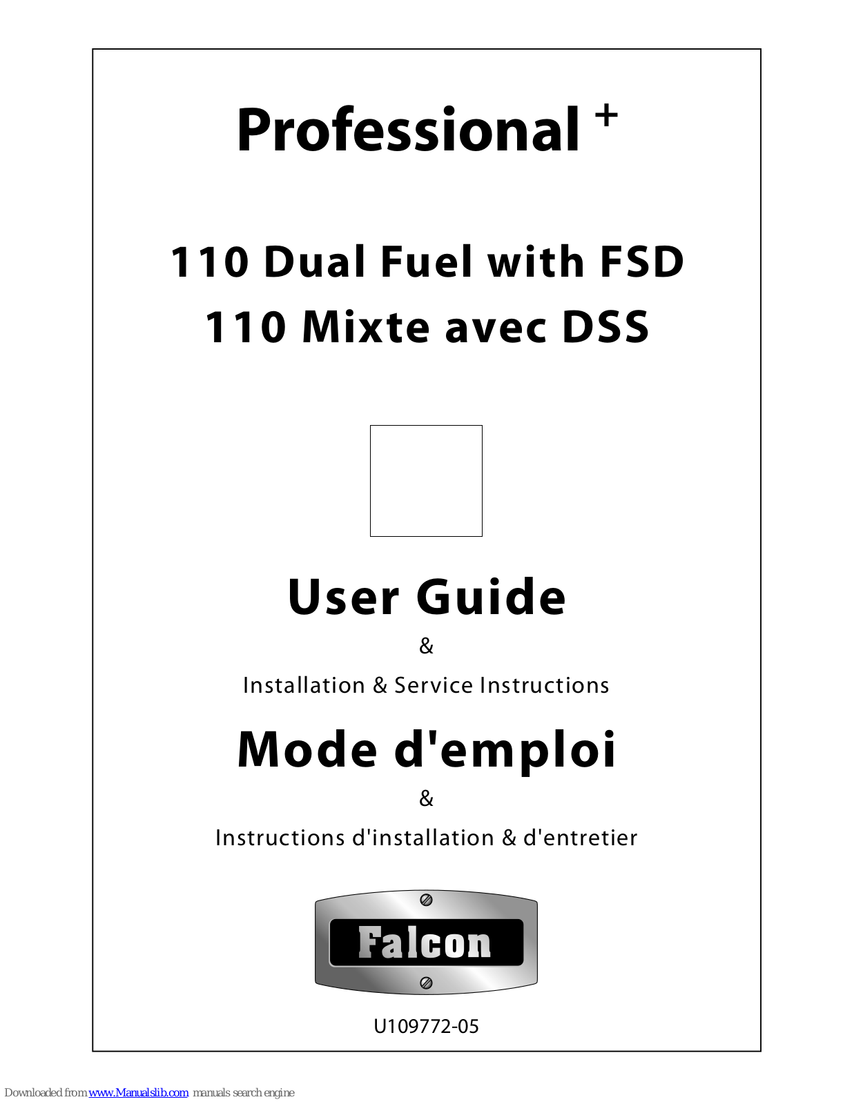 Falcon Professional +, Professional+ 110 User Manual & Installation & Service Instructions