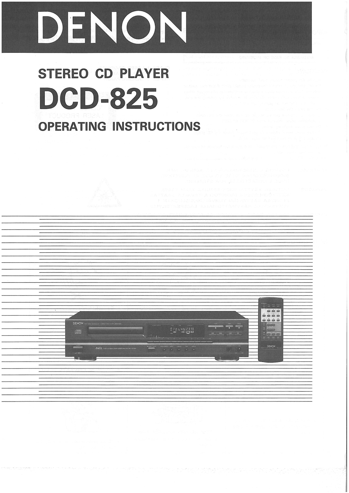 Denon DCD-825 User Manual