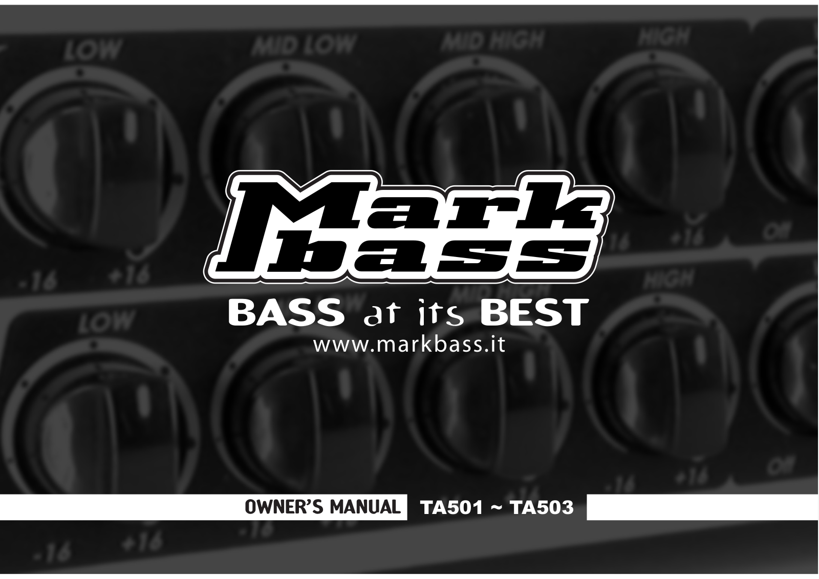 Markbass TA 501 Owner's Manual