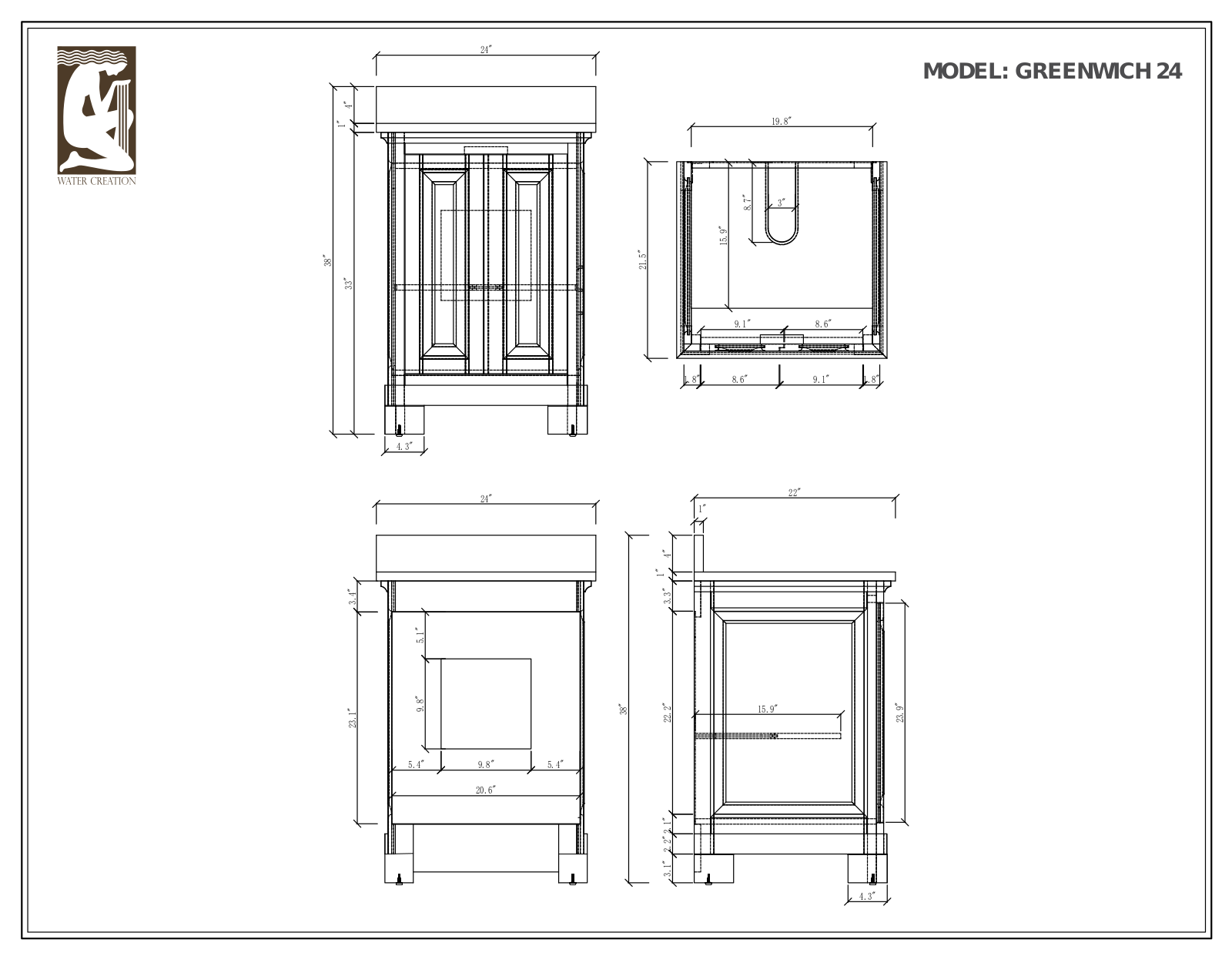 Water Creation GREENWICH24G Specifications