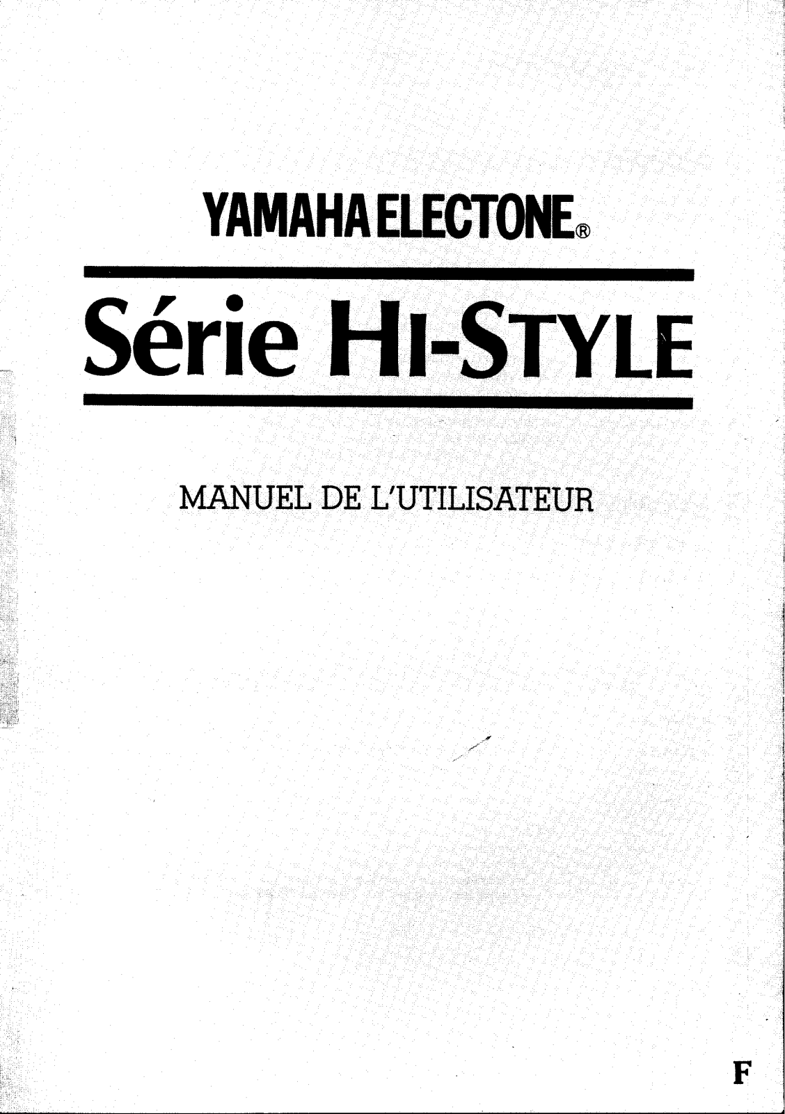 Yamaha Hi style series User Guide