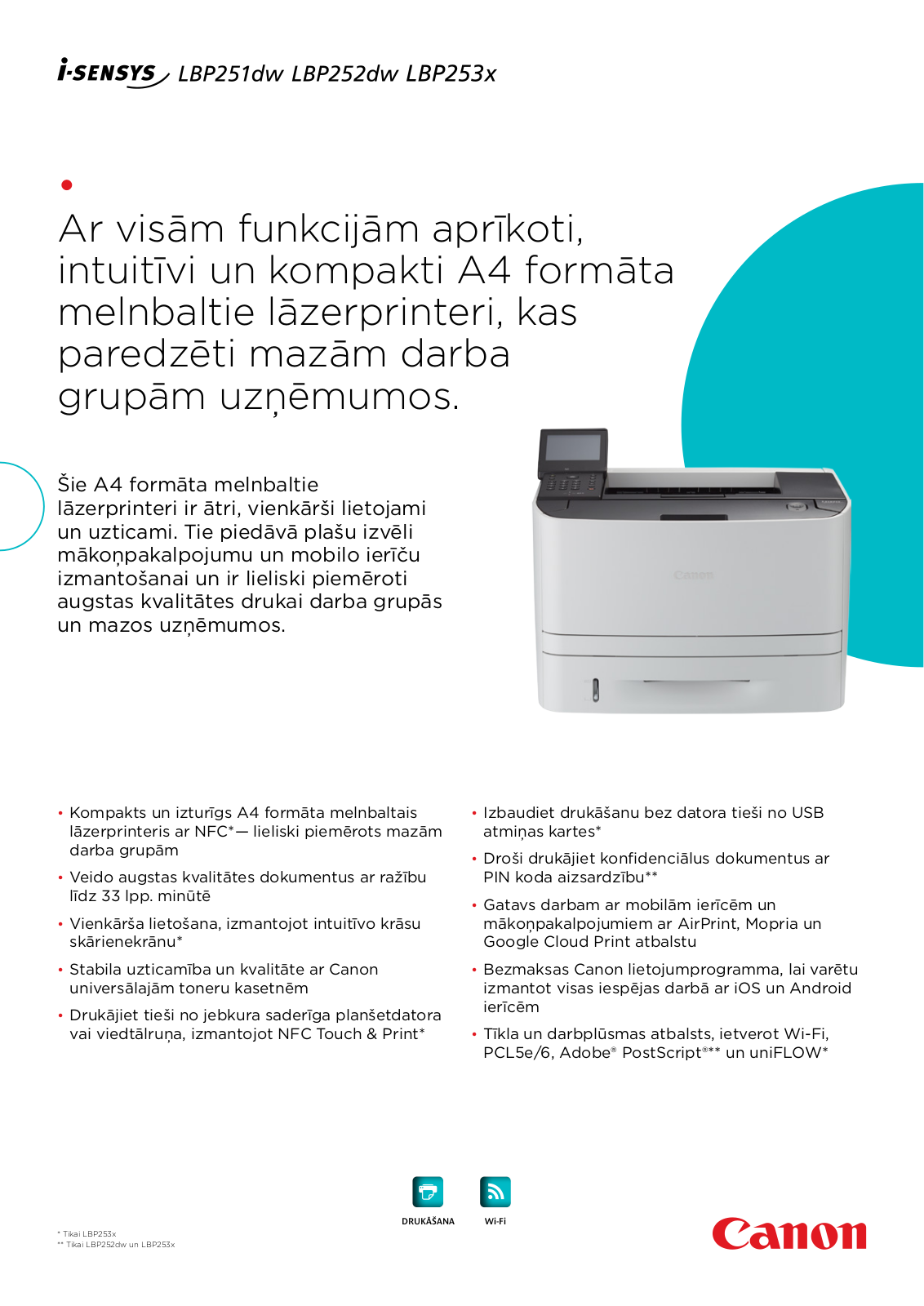 Canon I-SENSYS LBP251DW, I-SENSYS LBP252DW, I-SENSYS LBP253X BROCHURE