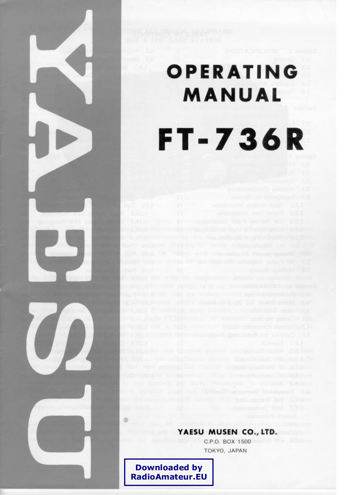 Yaesu FT736 User Manual