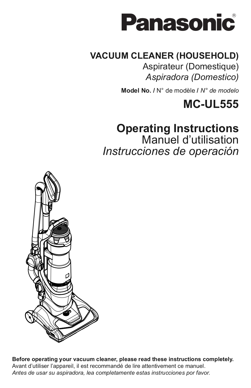 Panasonic MC-UL555 Operating Instruction