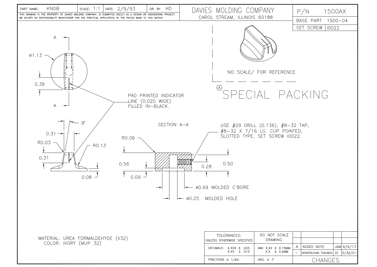 Davies Molding 1500AX Reference Drawing