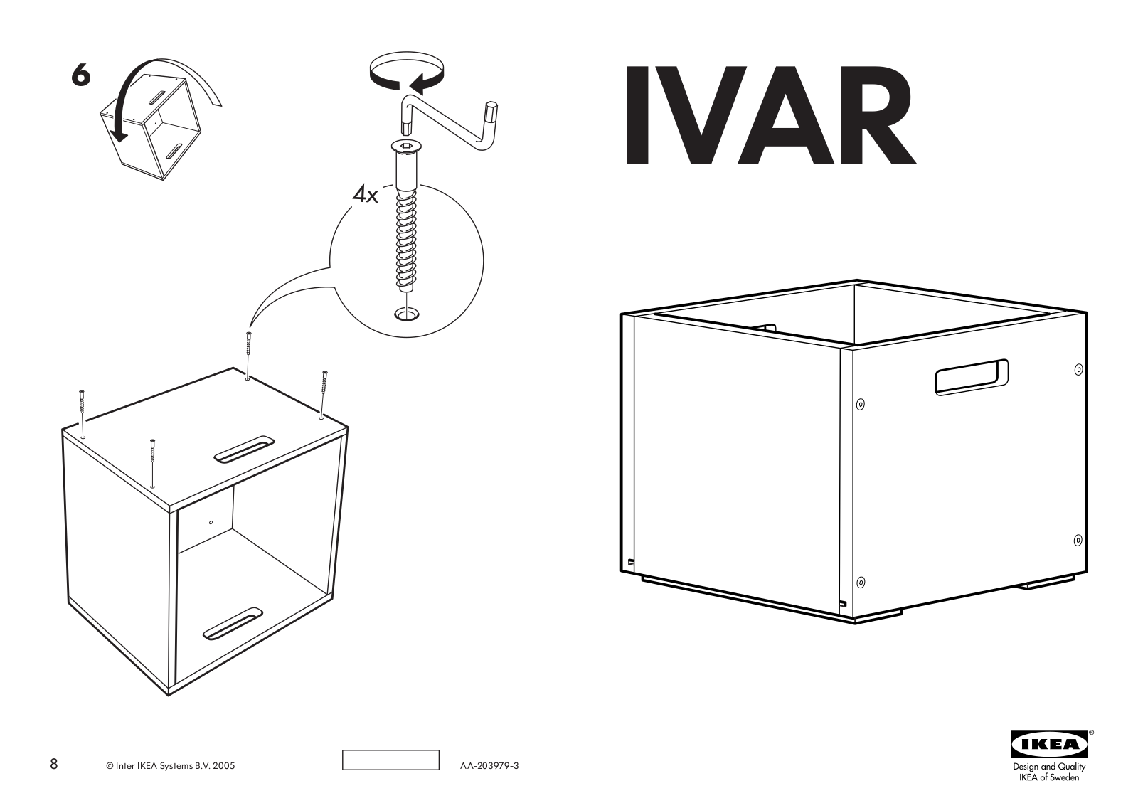 IKEA IVAR BOX 15X15X11 Assembly Instruction
