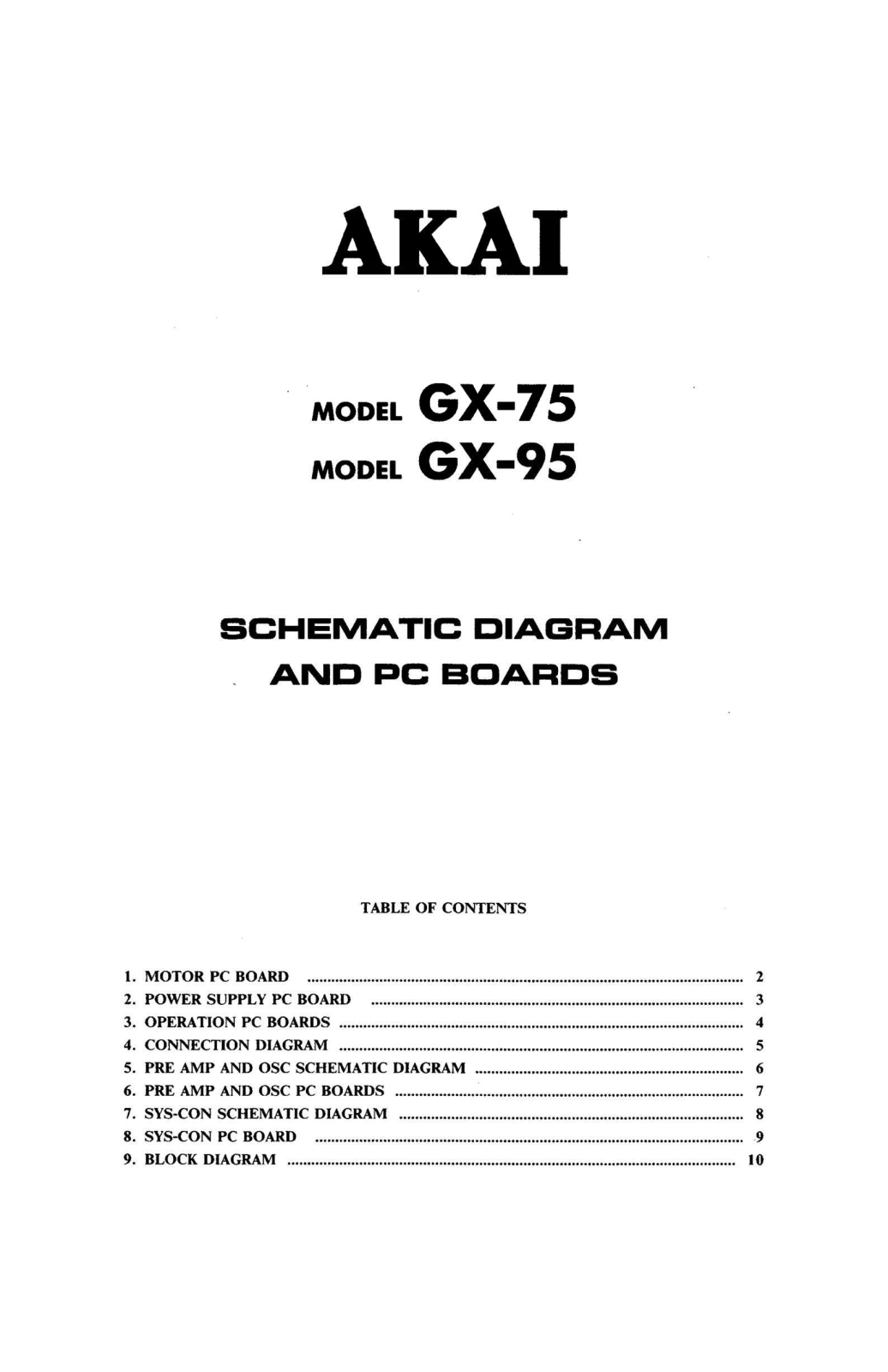 Akai GX-75, GX-95 Schematic
