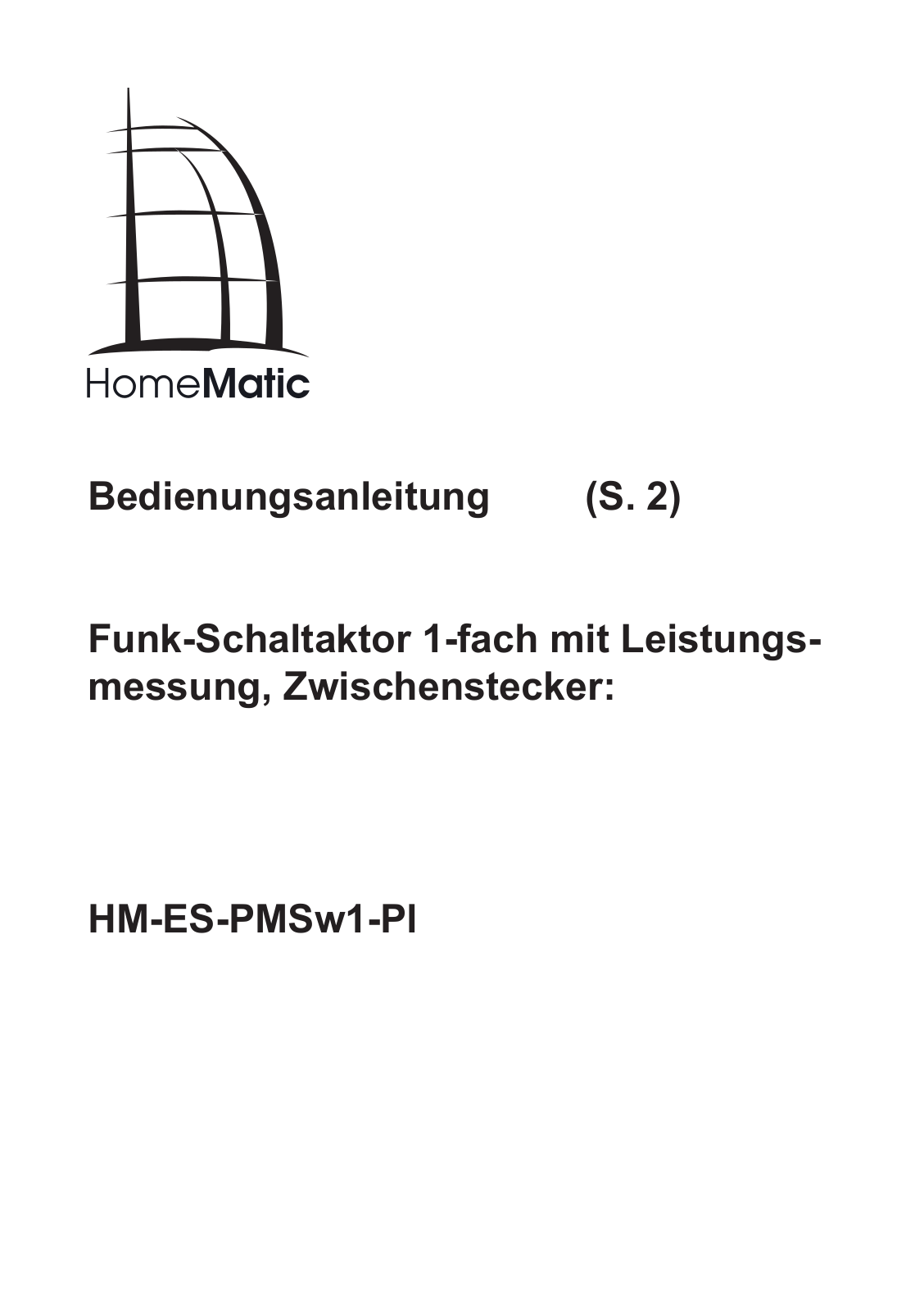 Homematic HM-ES-PMSw1-Pl Operating Manual