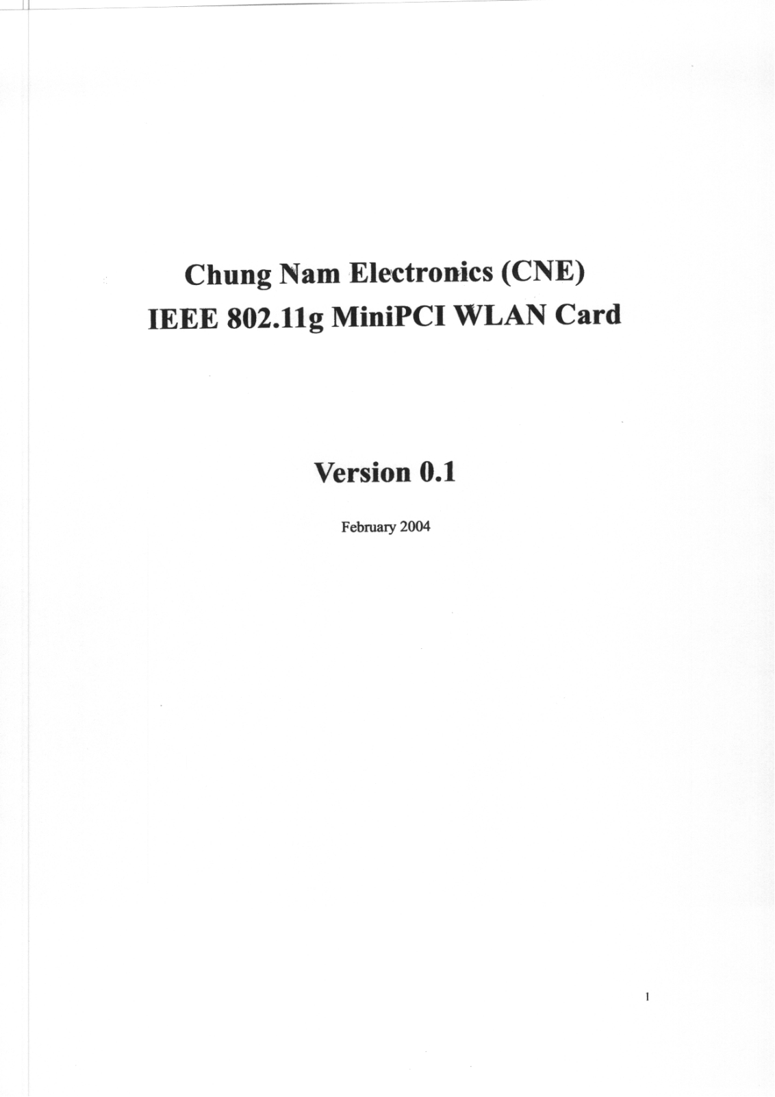 Chung Nam Electronics WLG User Manual