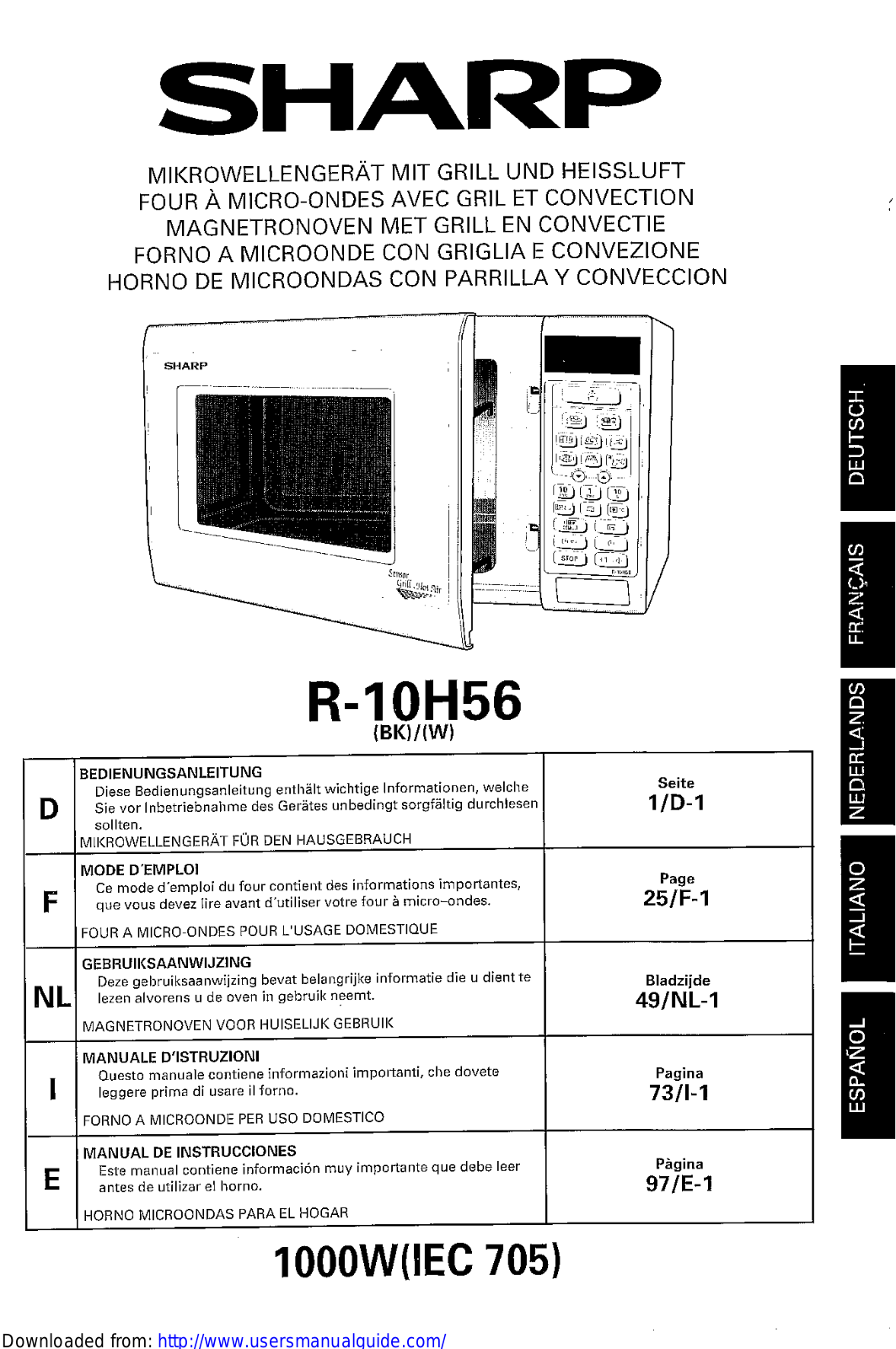 SHARP R-10H56 User Manual