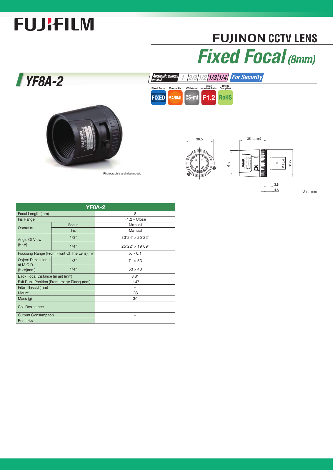 FujiFilm YF8A-2 User Manual