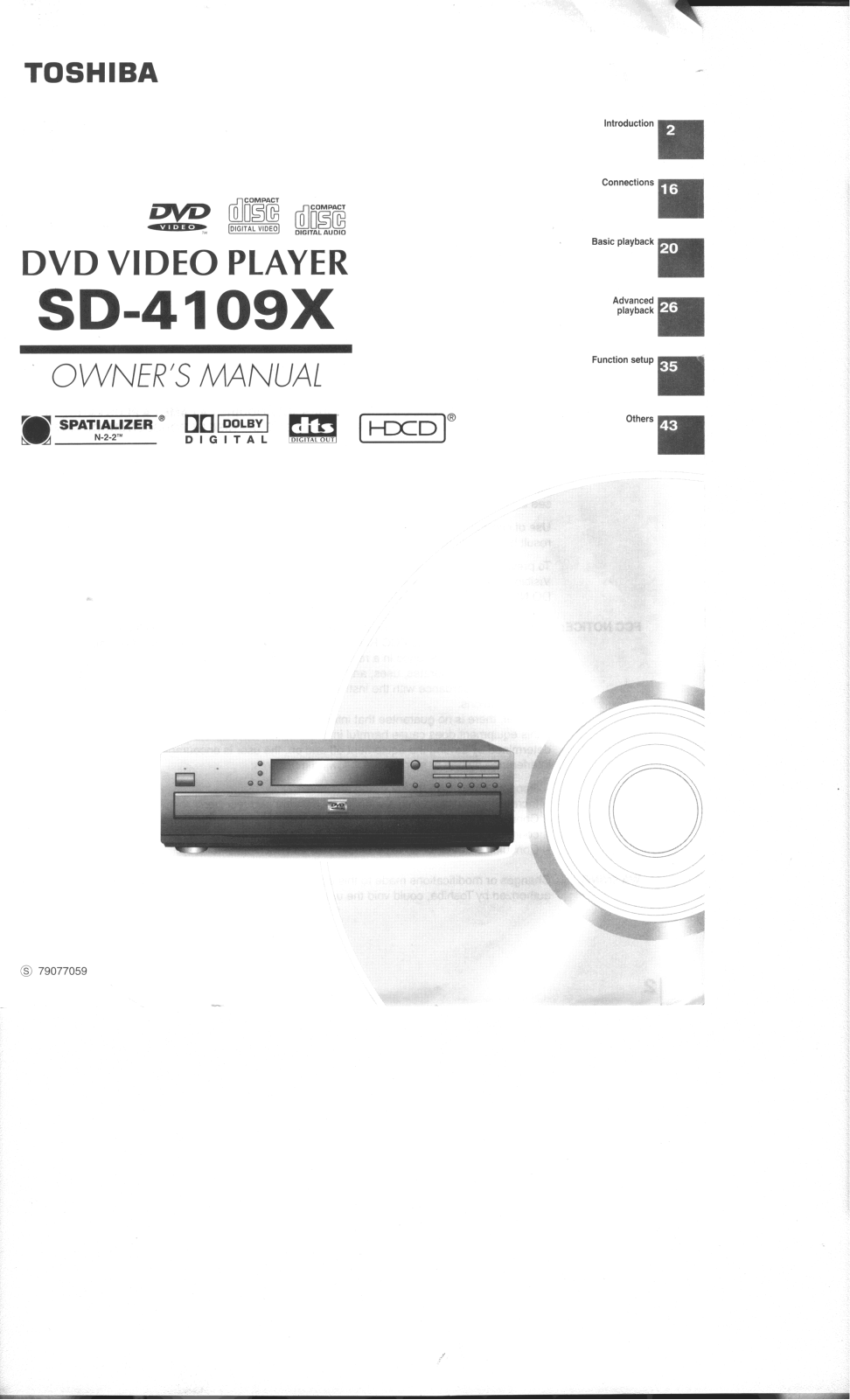 Toshiba SD-4109-X Owners manual
