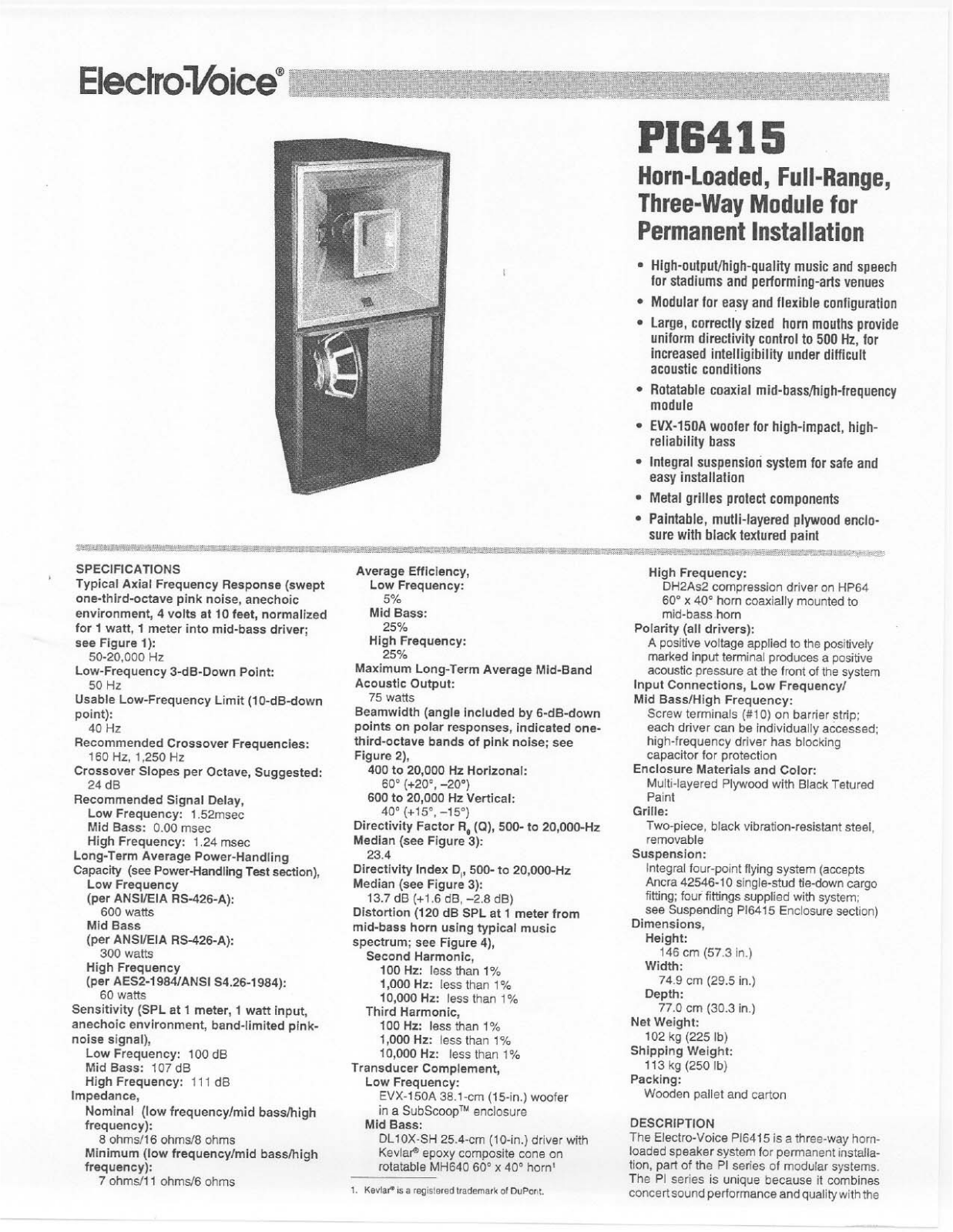 Electro-Voice PI6415 User Manual