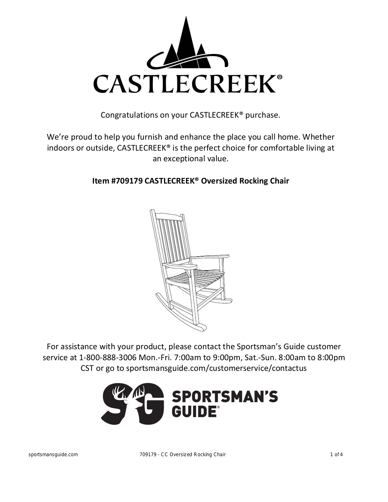 CASTLECREEK 709179 User Manual