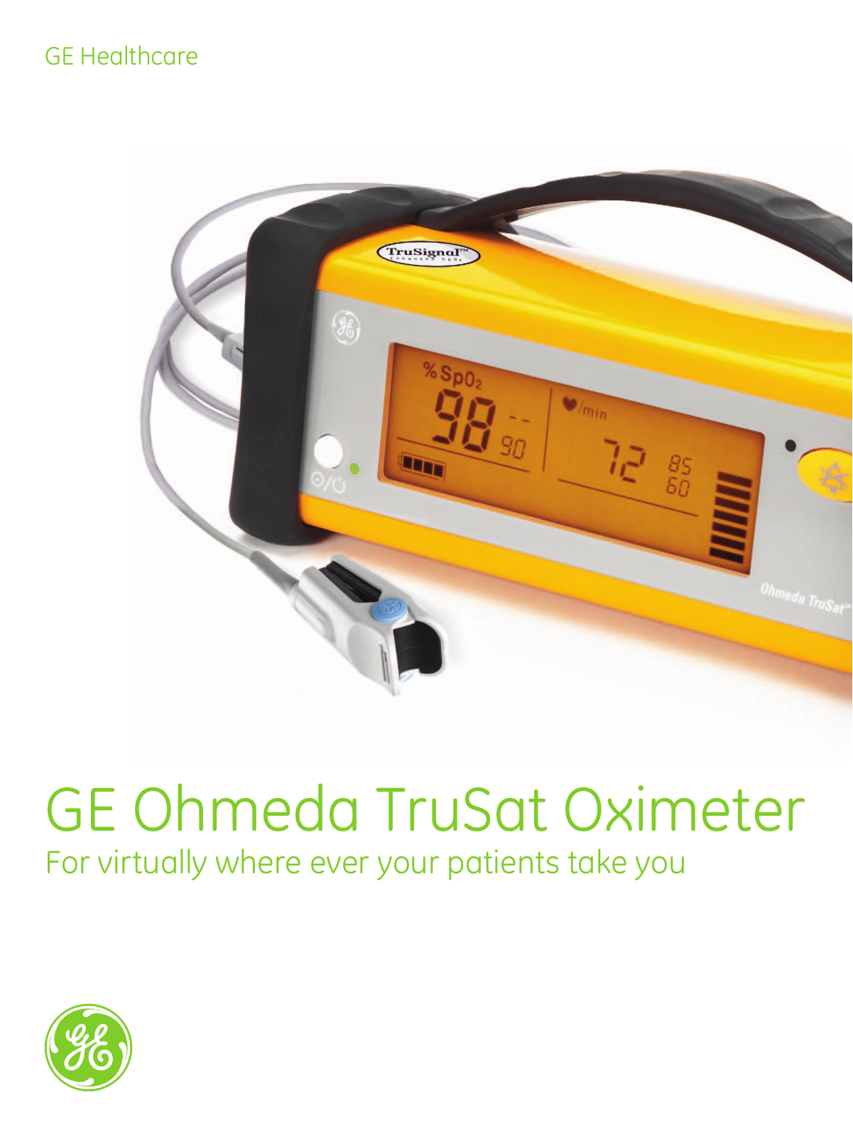 GE Healthcare GE Ohmeda TruSat Oximeter Brochure