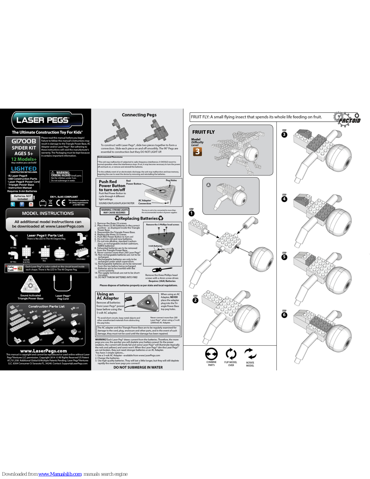 Laser Pegs GI700B Model Instructions