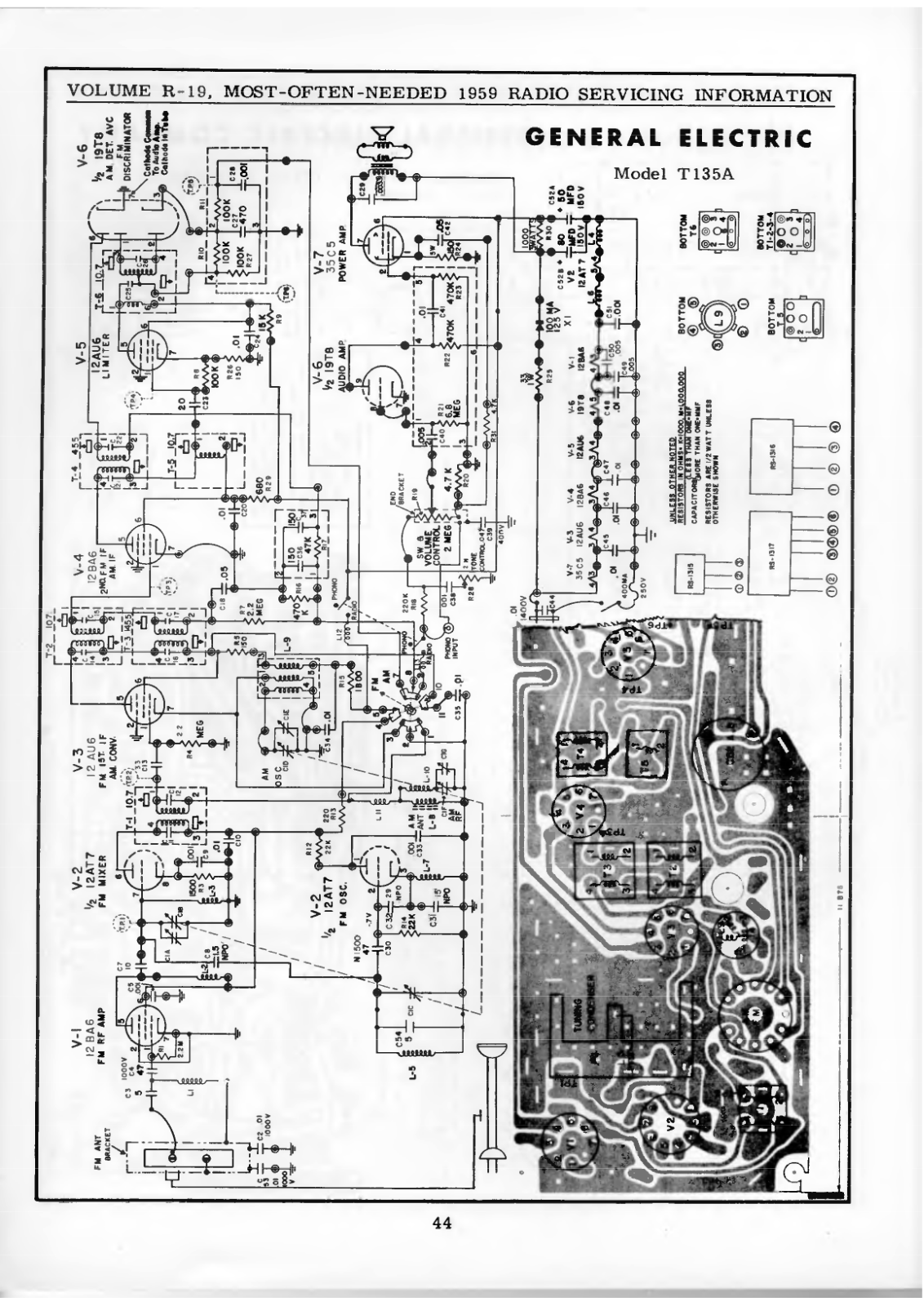 General Electric T135A Schematic