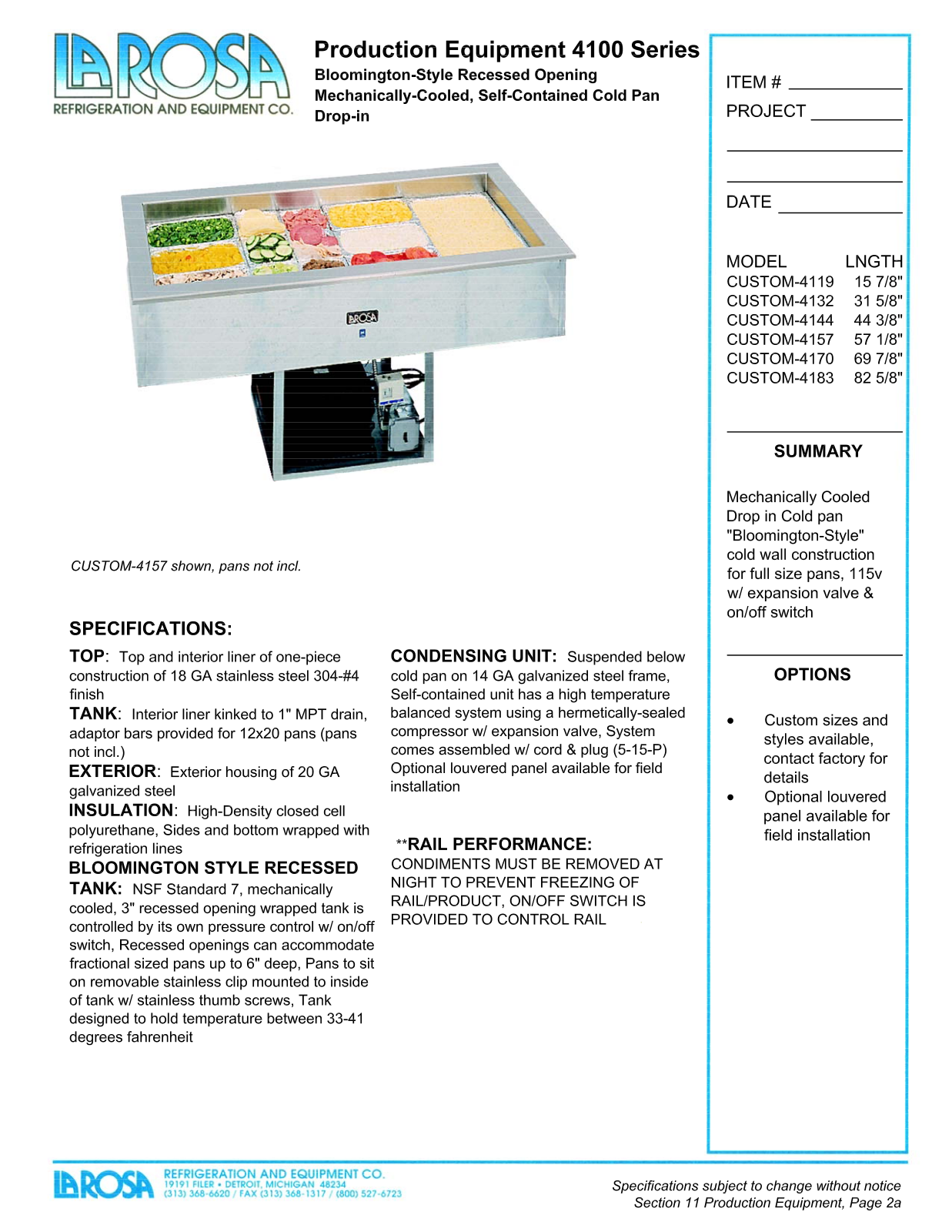 Larosa CUSTOM-4119 User Manual