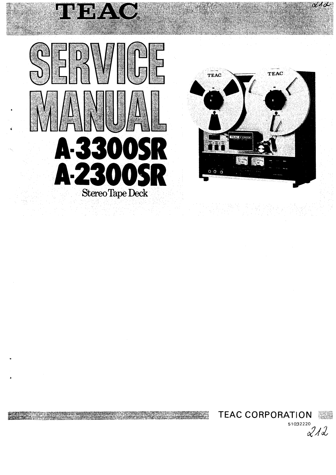 Teac A-3300-SR, A-2300-SR Service Manual