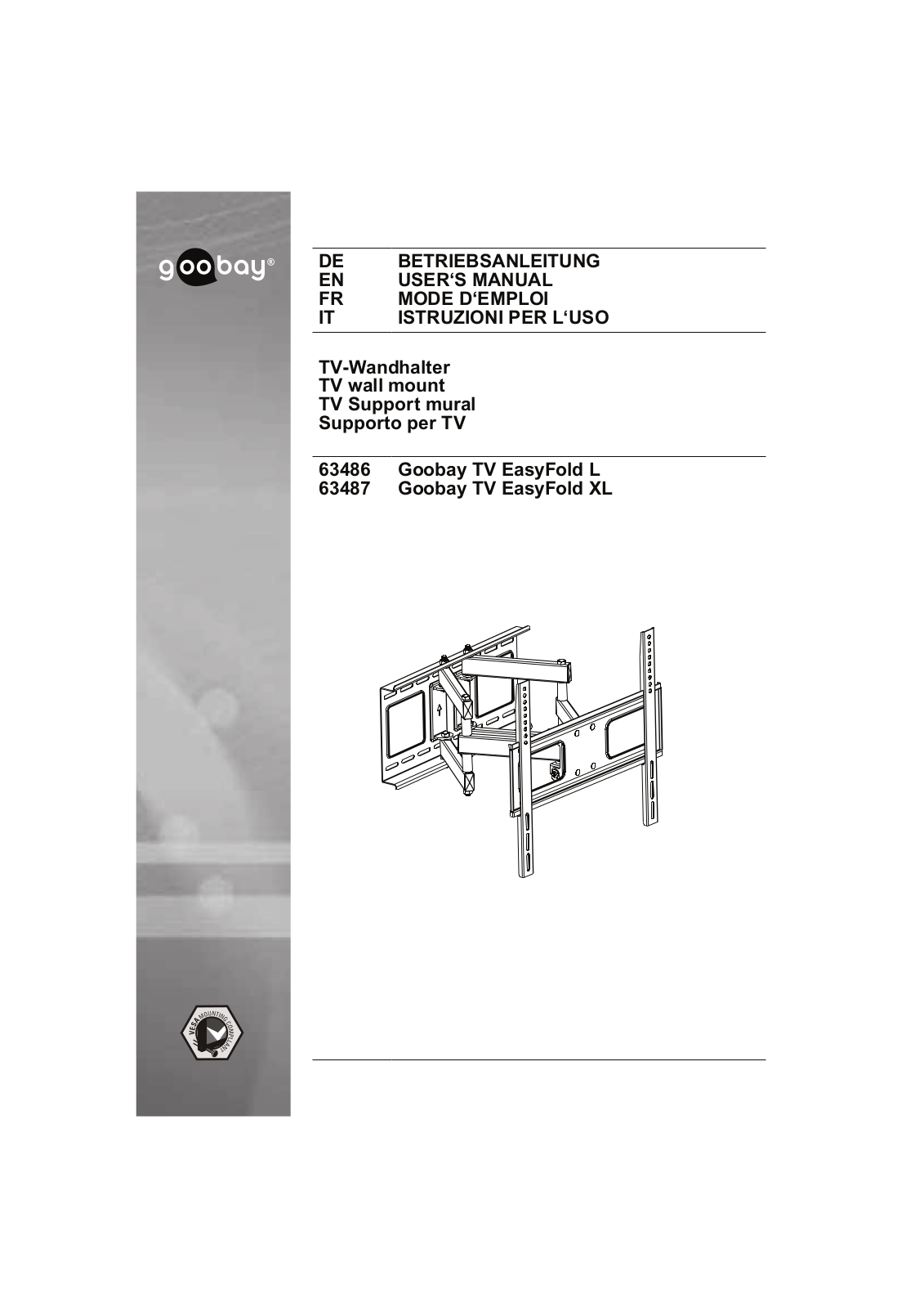 Goobay EasyFold L, EasyFold XL User Manual