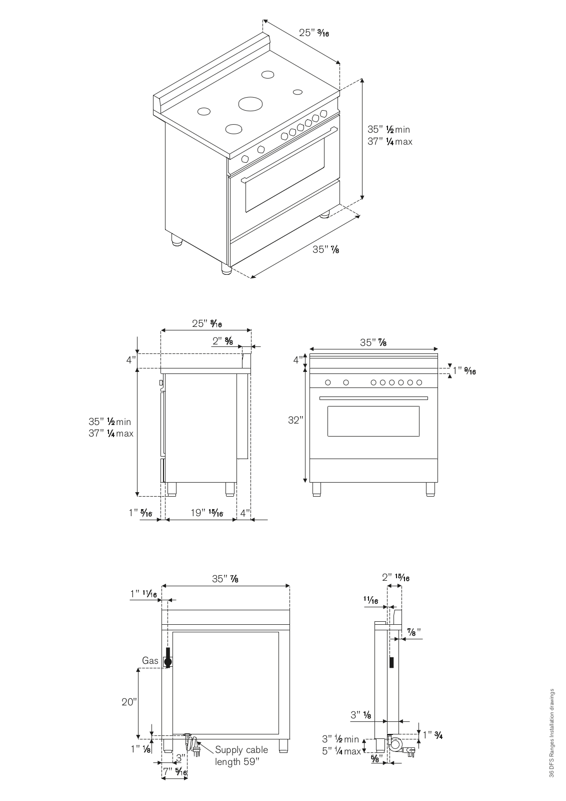 Bertazzoni PRO366DFSVILP, PRO366DFSRO, PRO366DFSGI, PRO366DFSARLP, PRO366DFSAR Installation Guide