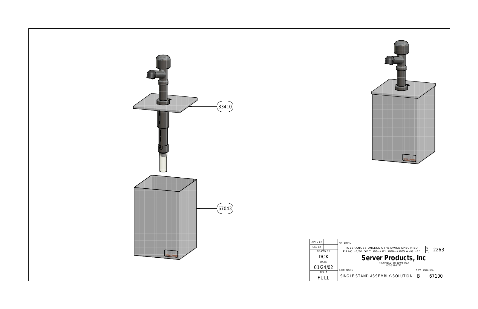 Server Products SS1 67100 Parts List