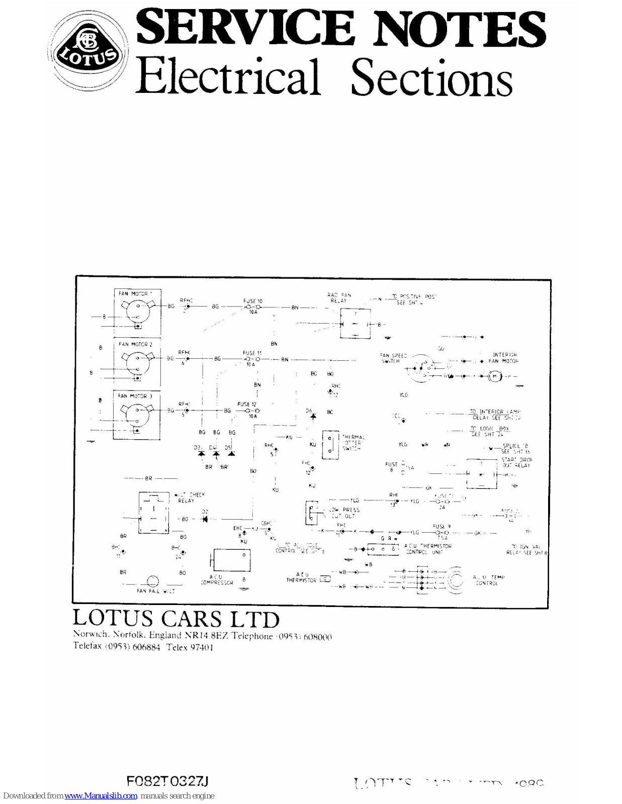 Lotus Elan M100 Service Notes