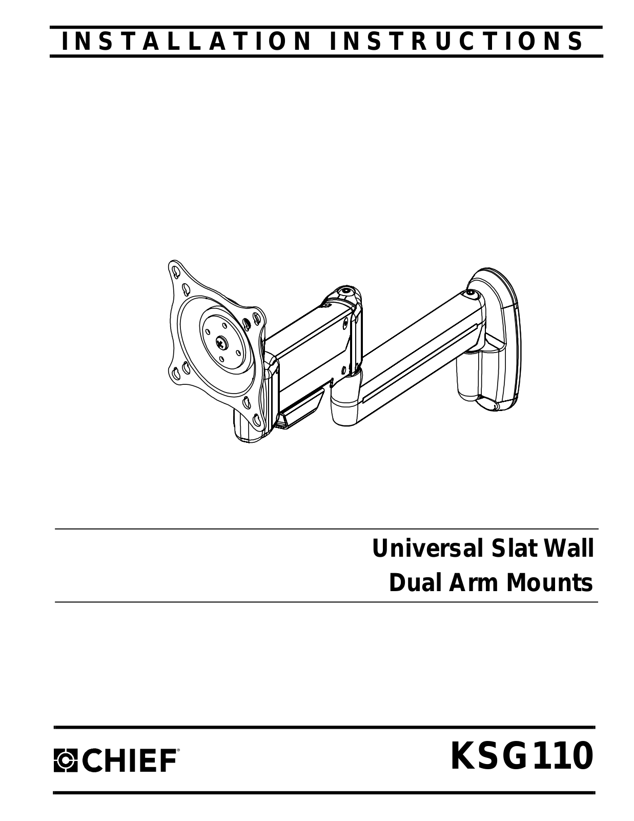 Chief Manufacturing KSG110 User Manual