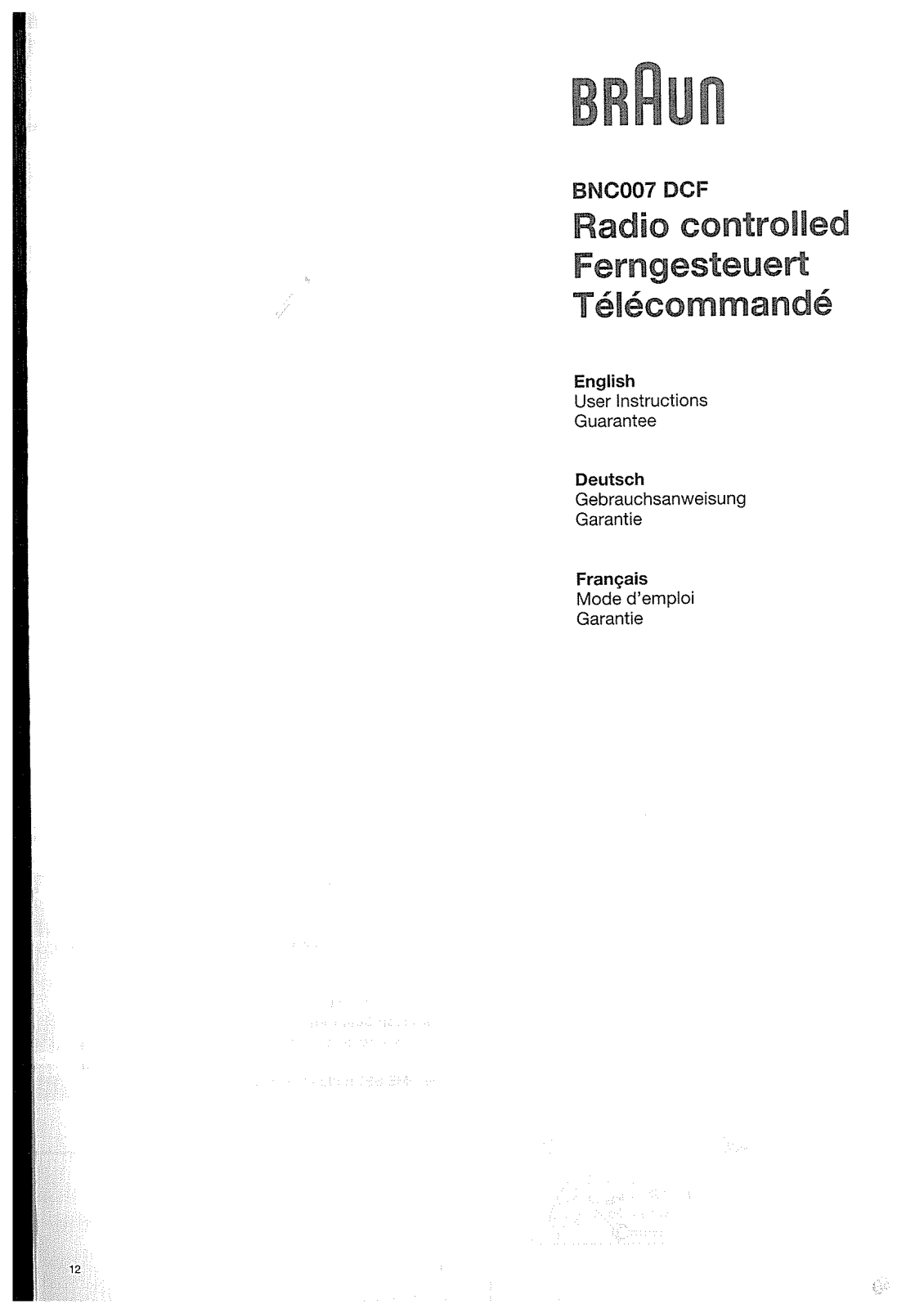 Braun BNC007 Instructions for use