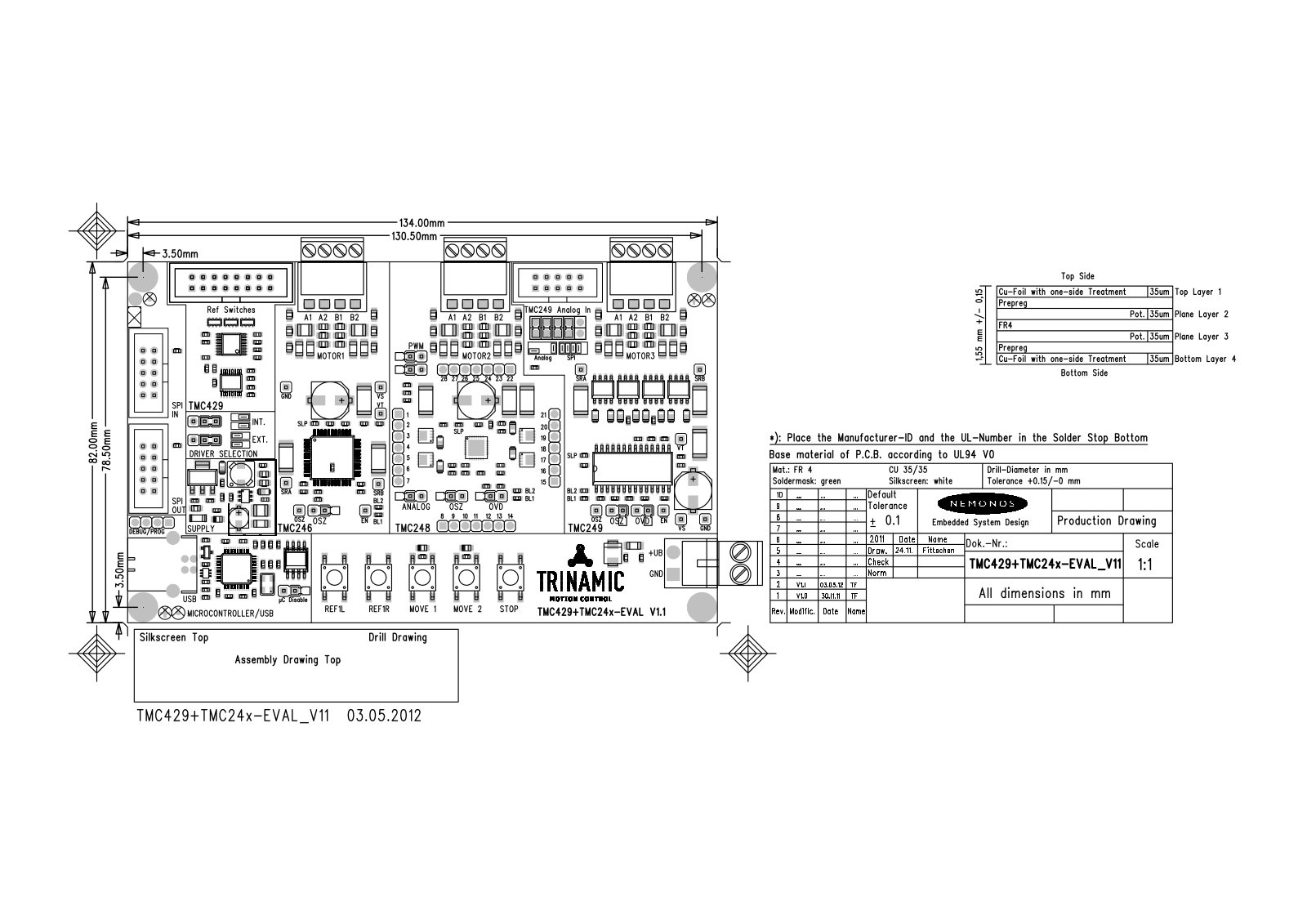 Trinamic TMC429 TMC24x-EVAL Drawing